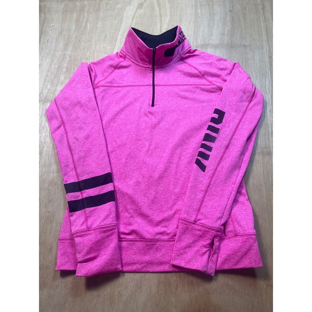 Victorias Secret PINK Quarter Zip Pullover  Pink Heathered Athletic Top Size S
